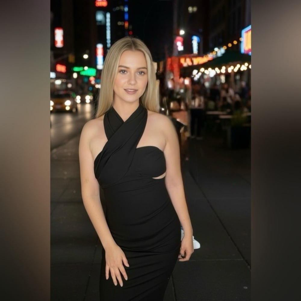 Chic One Shoulder Black Dress